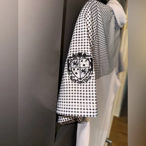 FootJoy FootJoy Women's Lisle Dot Print Yoke Polo- White  size small - Picture 8 of 12